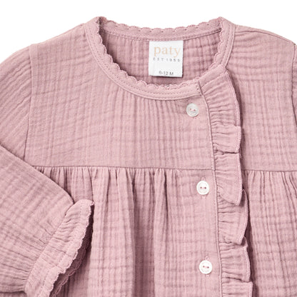 Paty Organic Cotton Baby Girl Tunic Dress with Ruffle Trim
