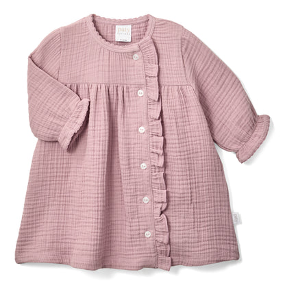 Paty Organic Cotton Baby Girl Tunic Dress with Ruffle Trim
