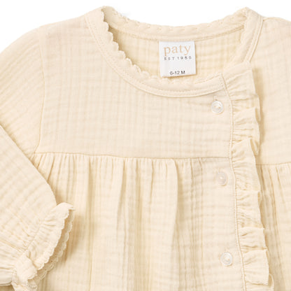 Paty Organic Cotton Baby Girl Tunic Dress with Ruffle Trim