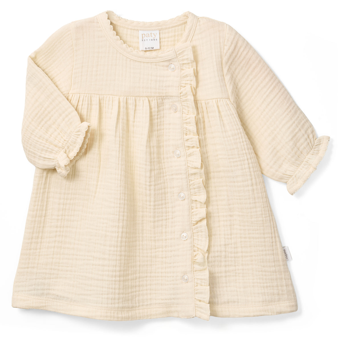 Paty Organic Cotton Baby Girl Tunic Dress with Ruffle Trim