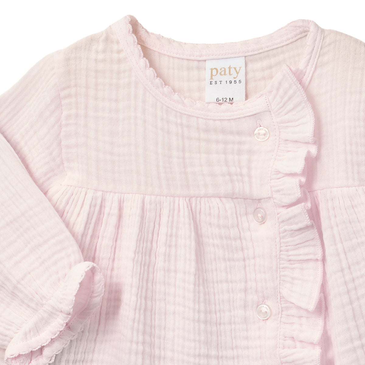 Paty Organic Cotton Baby Girl Tunic Dress with Ruffle Trim