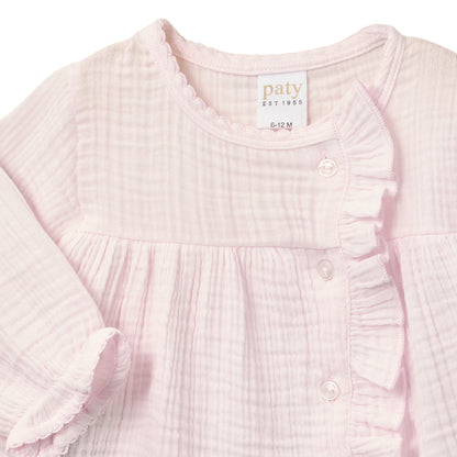 Paty Organic Cotton Baby Girl Tunic Dress with Ruffle Trim