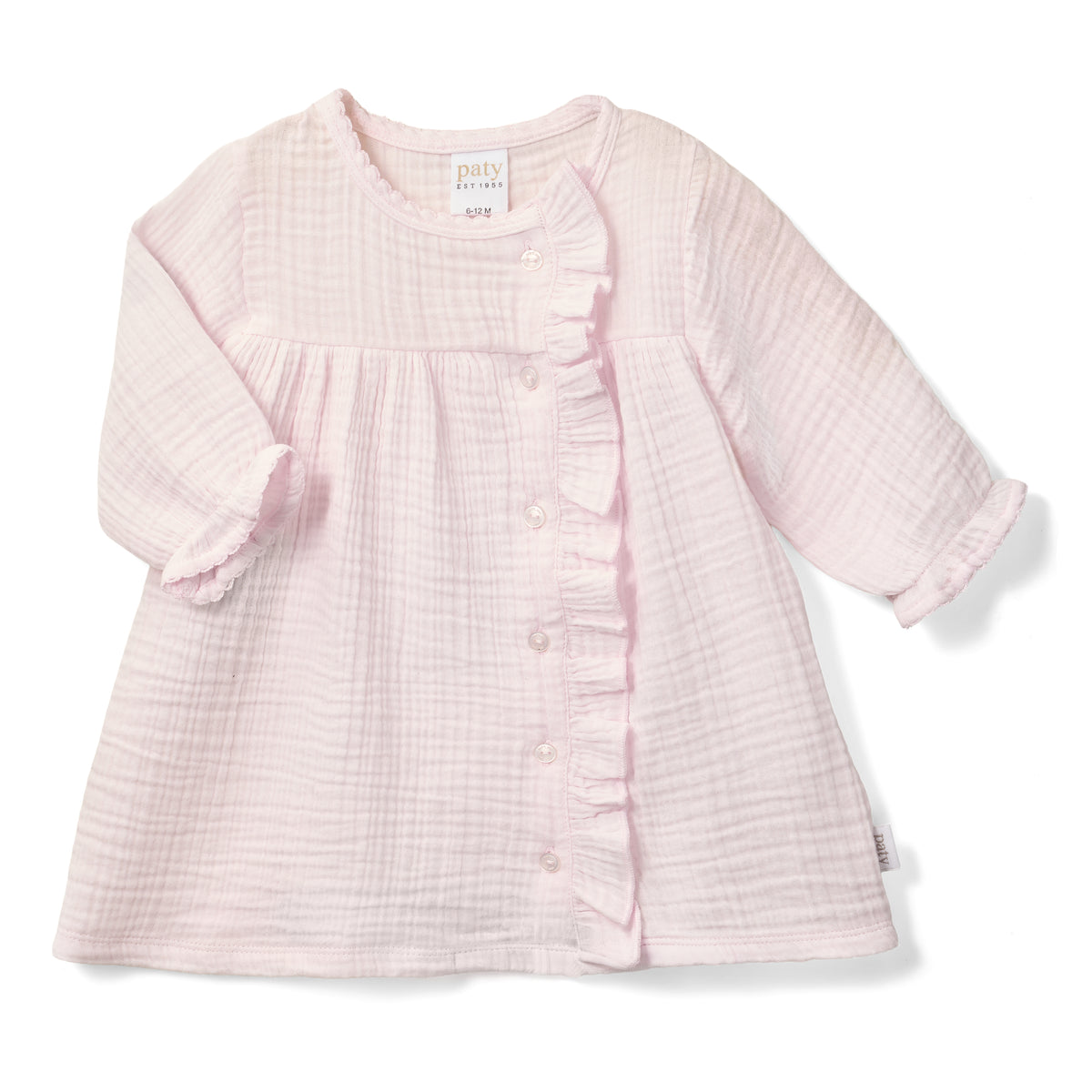 Paty Organic Cotton Baby Girl Tunic Dress with Ruffle Trim