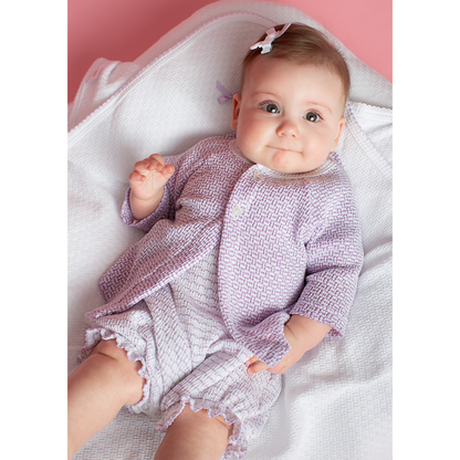 Paty Knit Pinstripe Bubble with Ruffle Hem