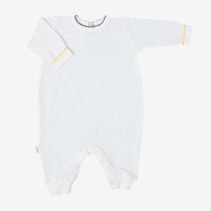 Paty Knit, LS Collegiate Romper with Football #166LS FT