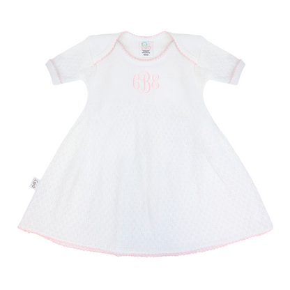 Monogrammed White Lap Shoulder Dress #MG100