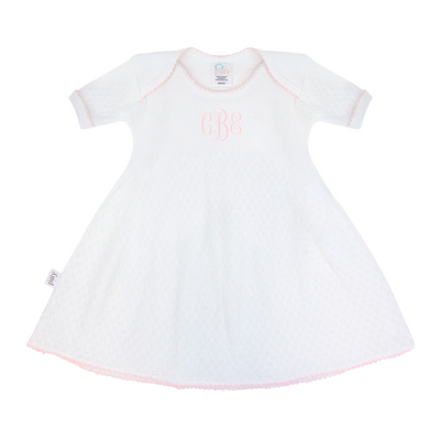 Monogrammed White Lap Shoulder Dress #MG100
