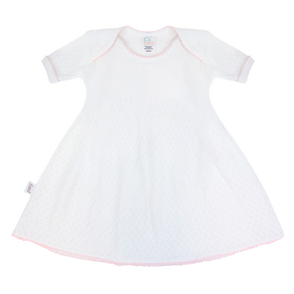Monogrammed White Lap Shoulder Dress #MG100