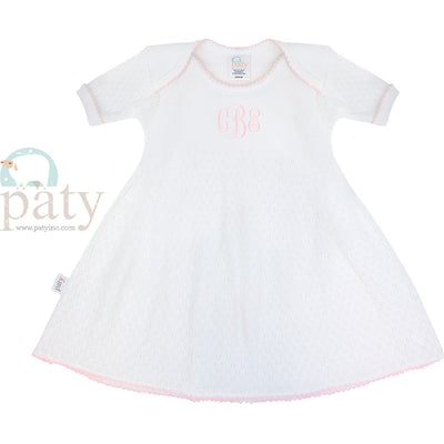 Monogrammed White Lap Shoulder Dress #MG100