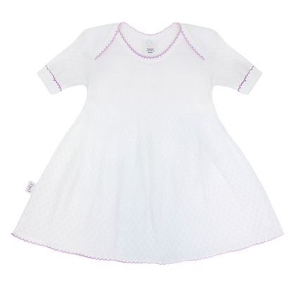Monogrammed White Lap Shoulder Dress #MG100