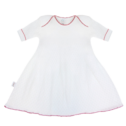 Monogrammed White Lap Shoulder Dress #MG100