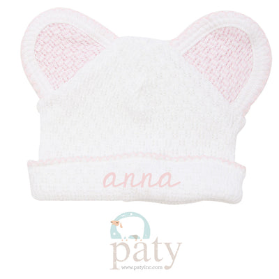 Monogrammed White Bear Cap