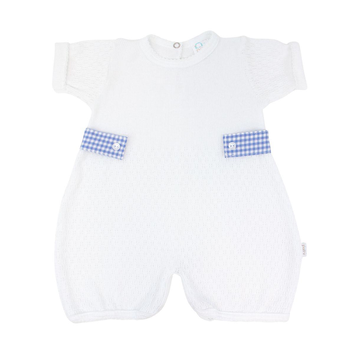 Paty Knit Monogrammed Bubble, Gingham Side Tabs #MG162GHM