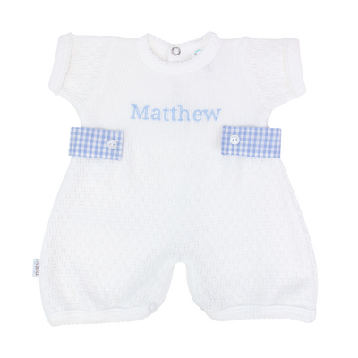Paty Knit Monogrammed Bubble, Gingham Side Tabs #MG162GHM