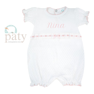 Paty Knit Monogrammed Bubble (with Eyelet Trim) #184