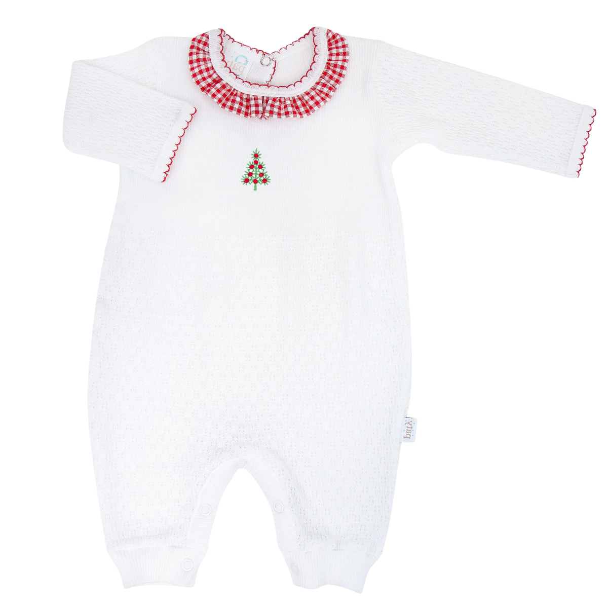 Romper with Ruffle & Christmas Tree Monogram