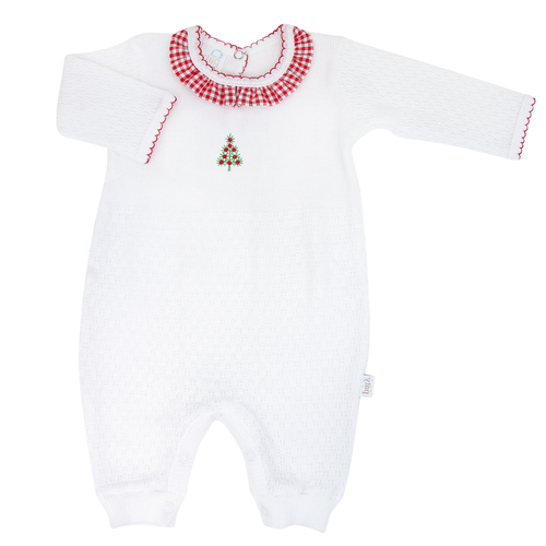 Romper with Ruffle & Christmas Tree Monogram