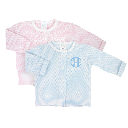 Monogrammed LS Button Up Cardigan Sweater