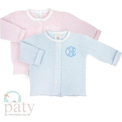 Monogrammed LS Button Up Cardigan Sweater