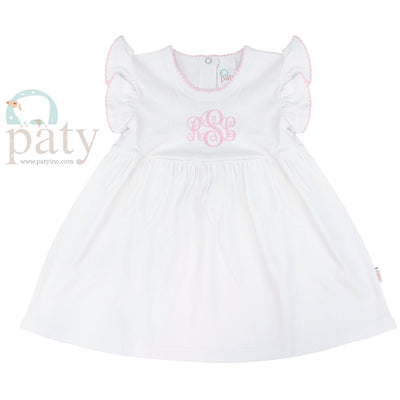 Monogrammed White Dress Interlocking Style