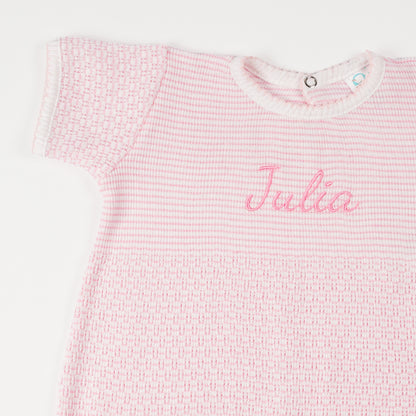 Paty Knit Monogrammed Bubble with Ruffle Hem