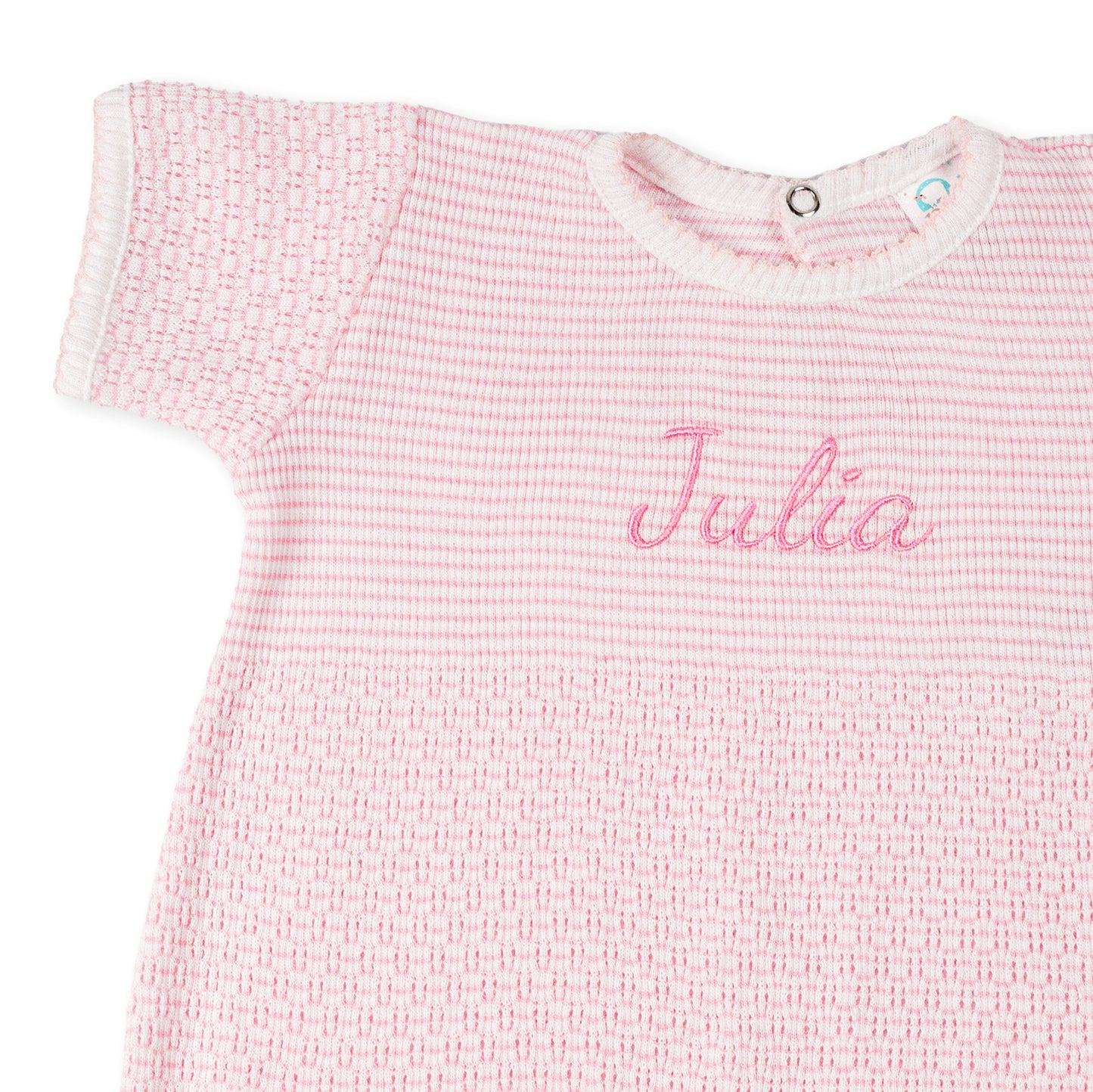 Paty Knit Monogrammed Bubble with Ruffle Hem