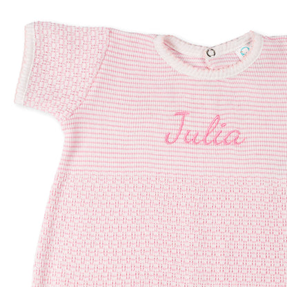 Paty Knit Monogrammed Bubble with Ruffle Hem