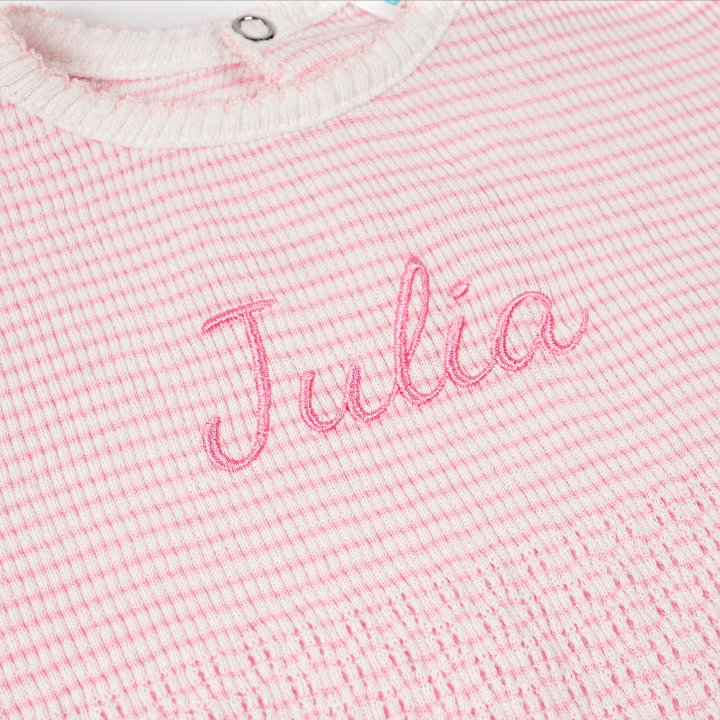 Paty Knit Monogrammed Bubble with Ruffle Hem