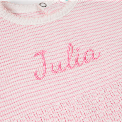 Paty Knit Monogrammed Bubble with Ruffle Hem