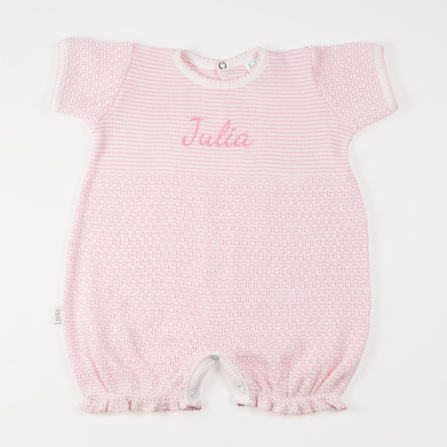 Paty Knit Monogrammed Bubble with Ruffle Hem