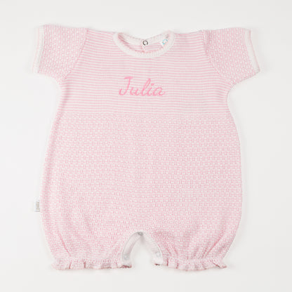 Paty Knit Monogrammed Bubble with Ruffle Hem