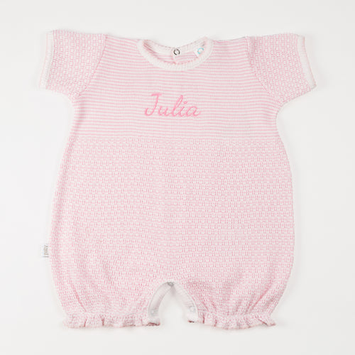 Paty Knit Monogrammed Bubble with Ruffle Hem