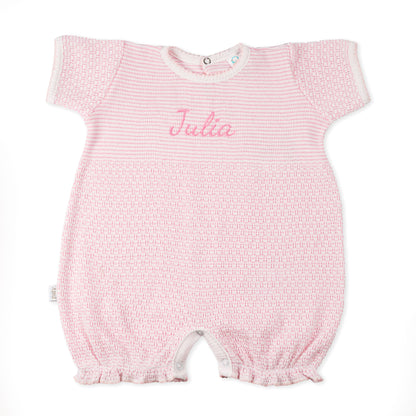 Paty Knit Monogrammed Bubble with Ruffle Hem