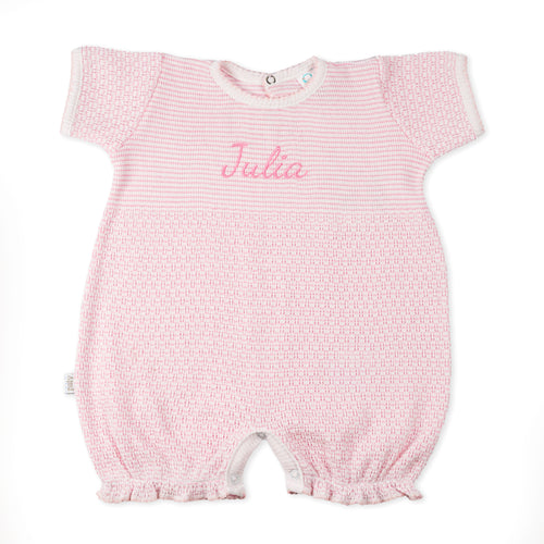 Paty Knit Monogrammed Bubble with Ruffle Hem