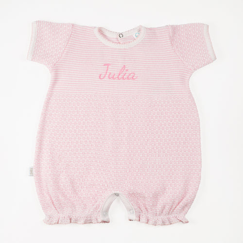 Paty Knit Monogrammed Bubble with Ruffle Hem