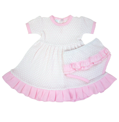 Pinstripe Ruffle Dress with Diaper Cover