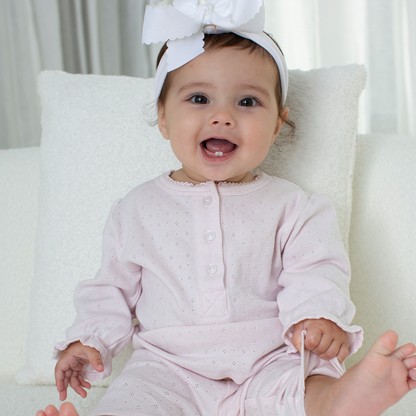Paty Organic Cotton Baby Pointelle Knit Top & Legging Set
