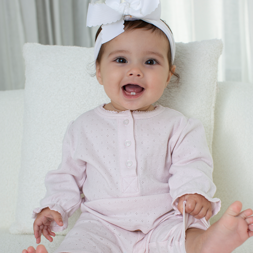 Paty Organic Cotton Baby Pointelle Knit Top & Legging Set