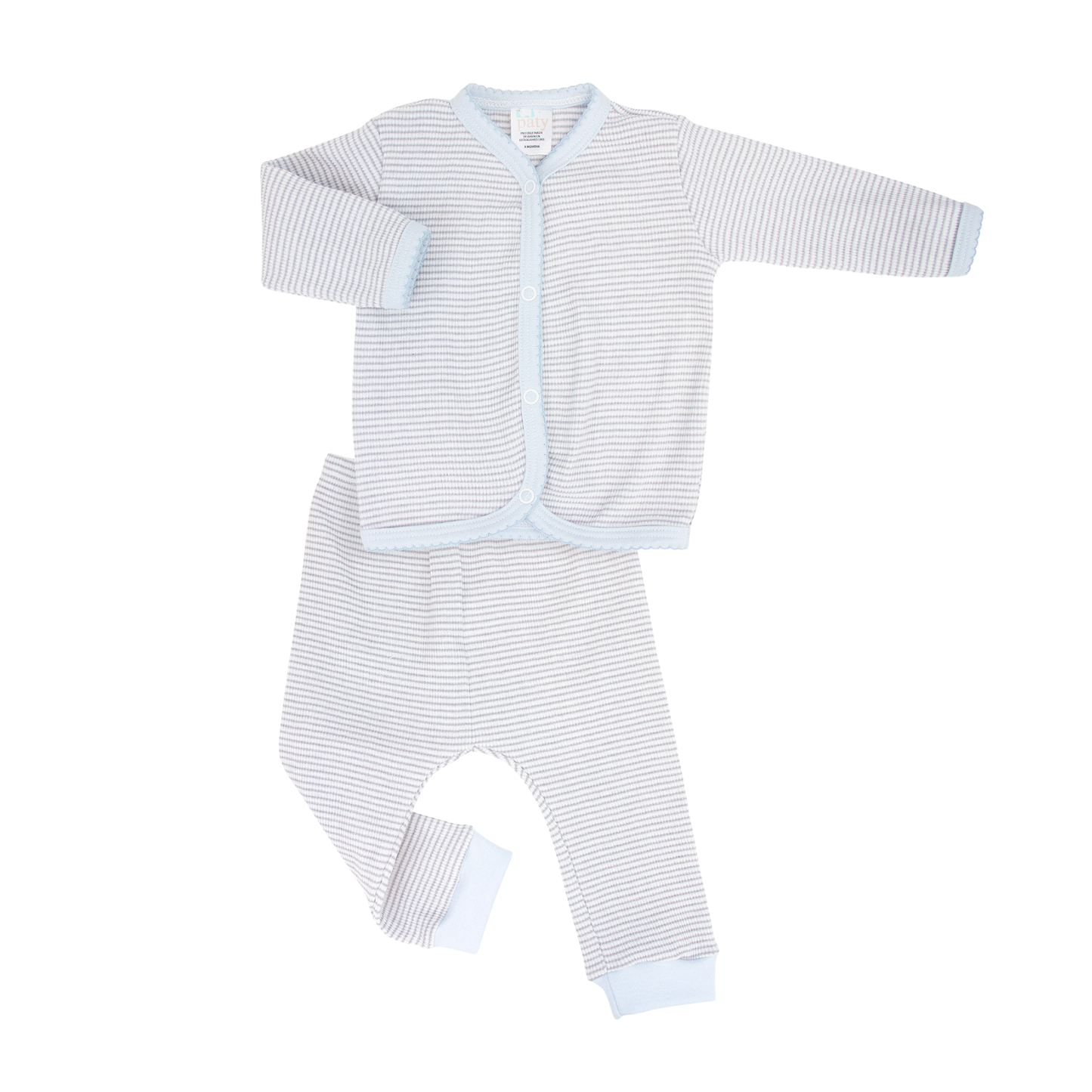 2 PC Set, Rib Knit Top w/ Snaps & Long Pants #RB1506