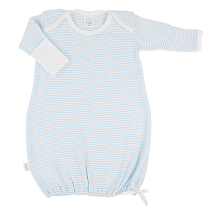 Rib Knit Overlap Shoulder Gown