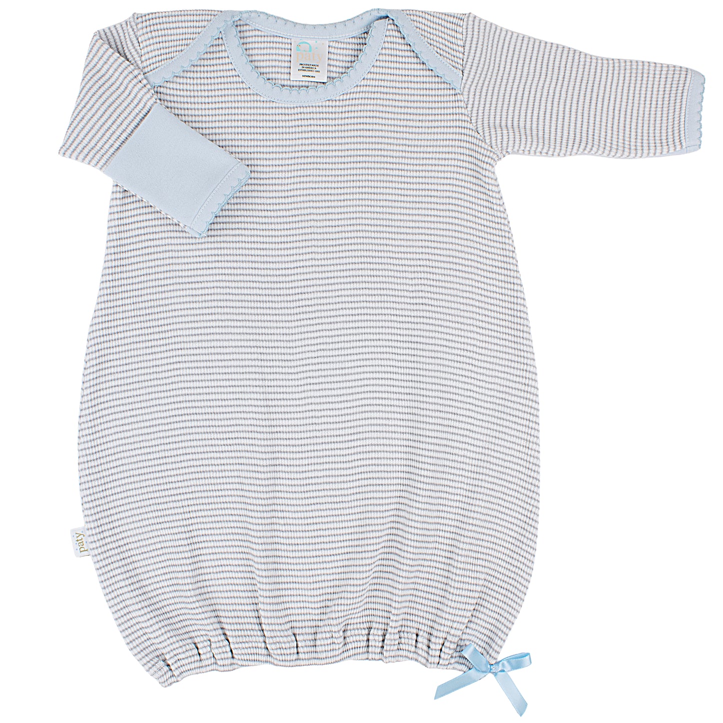 Rib Knit Overlap Shoulder Gown