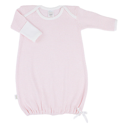 Rib Knit Overlap Shoulder Gown