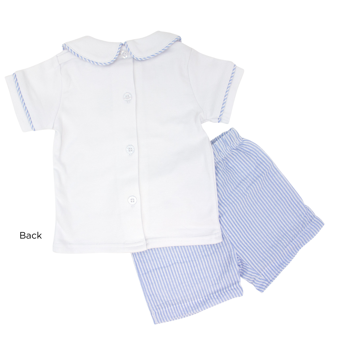 Seersucker Boys 2 PC Set, Cotton Classic Top w/ Matching Shorts