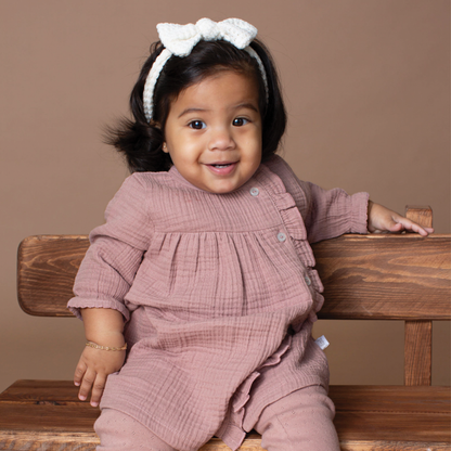 Paty Organic Cotton Baby Girl Tunic Dress with Ruffle Trim