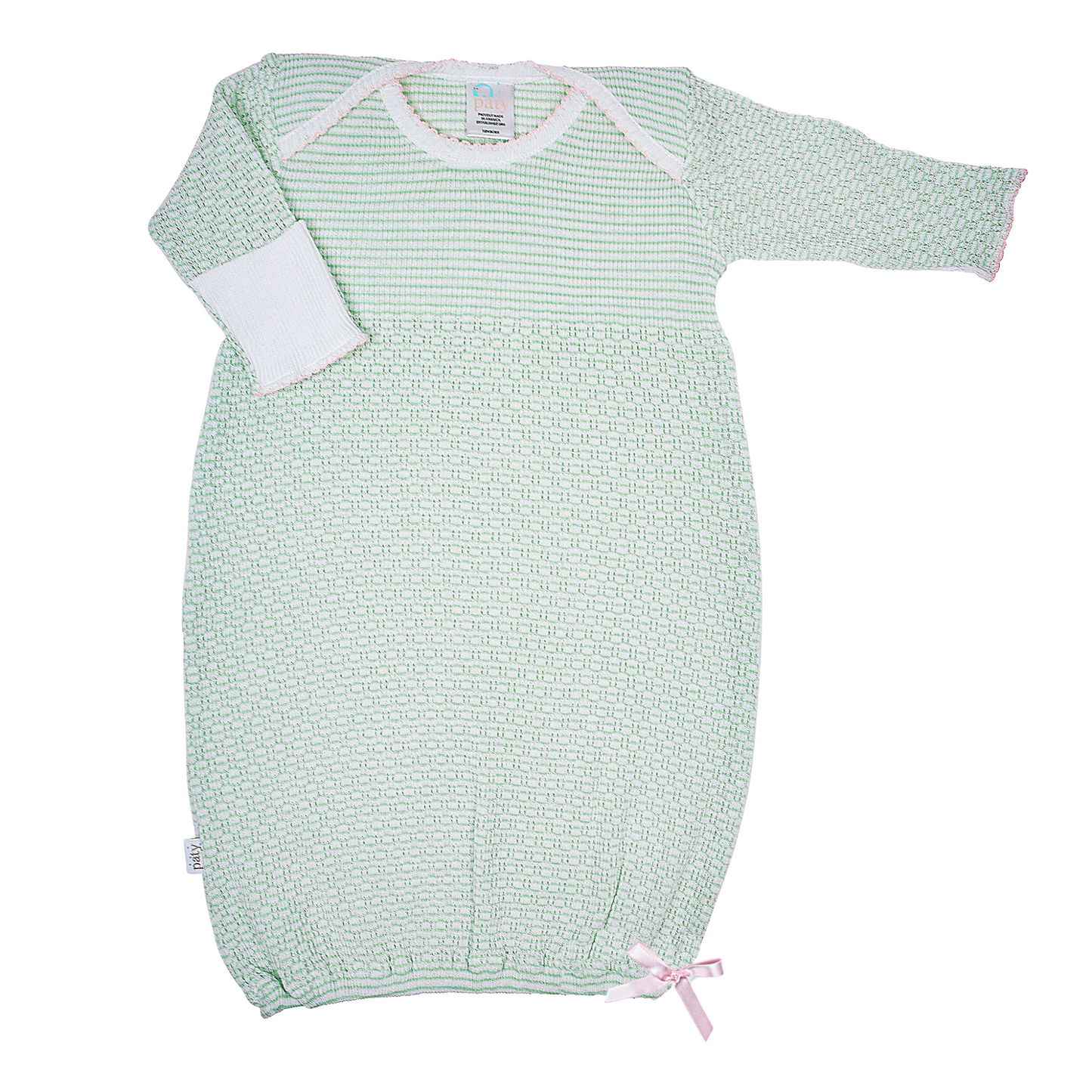 Paty Knit Overlap Shoulder Gown (Solid Color with Bow) #215