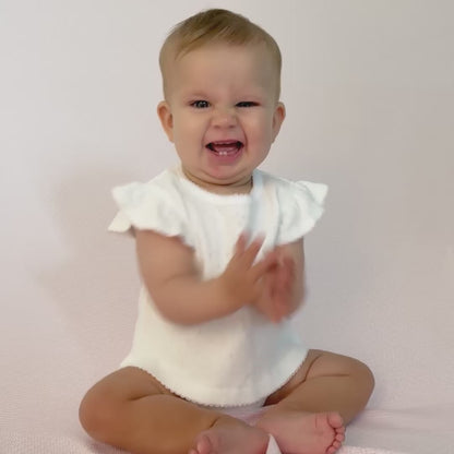 Paty Organic Cotton Pointelle Diaper Set with Flutter Sleeves