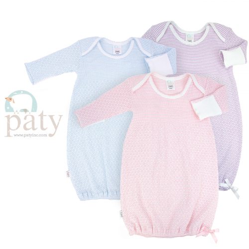 Paty Knit Solid Color Lap Shoulder Gowns